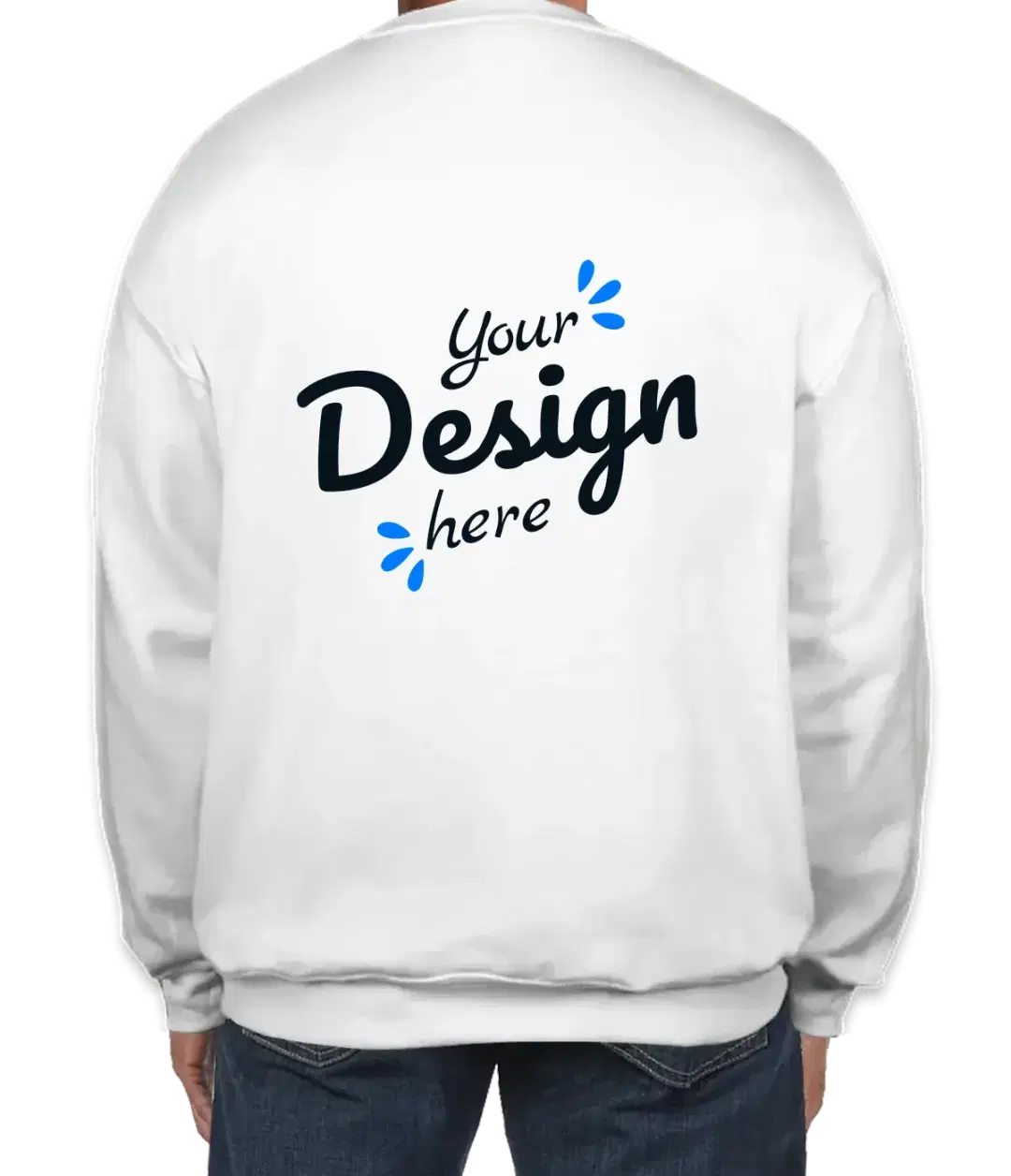 Adult Gildan White Sweatshirt Back.webp